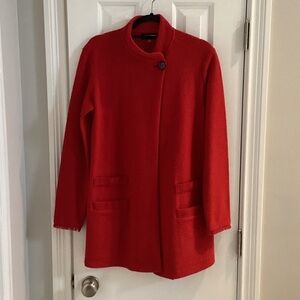 Karl Lagerfeld Deep Red Wool Blend Coat
